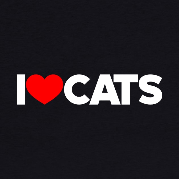 I Love Cats Kittens Cat Lovers (White) by Luluca Shirts